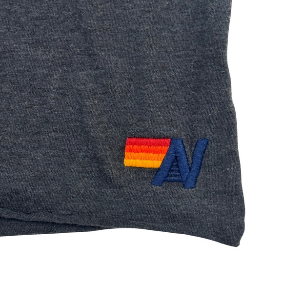 Aviator Nation Retro Logo Tee Rainbow Stripe Graphic Vintage Wash XS Surf Style - Picture 2 of 6
